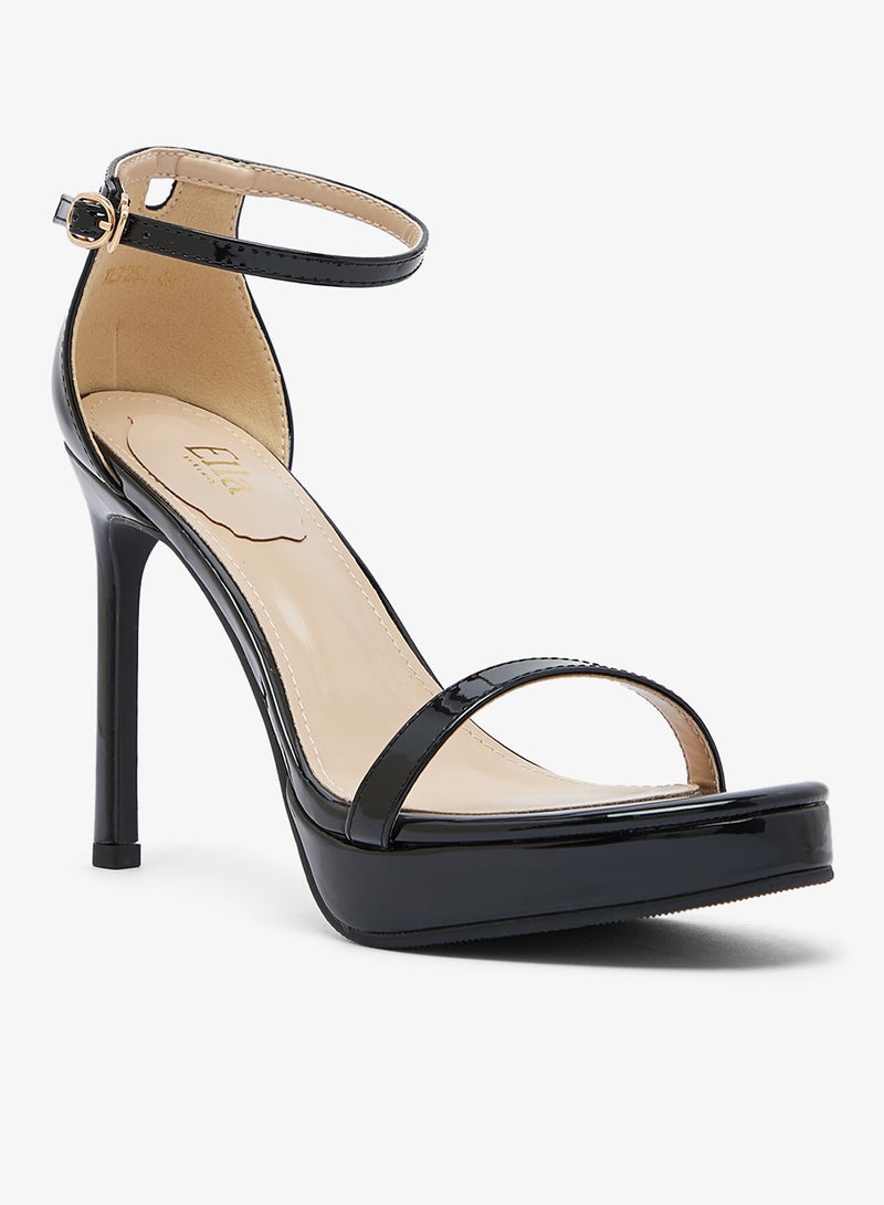 ايلا صنادل بكعب عالٍ كلاسيكي بتفاصيل حزام - Image 2